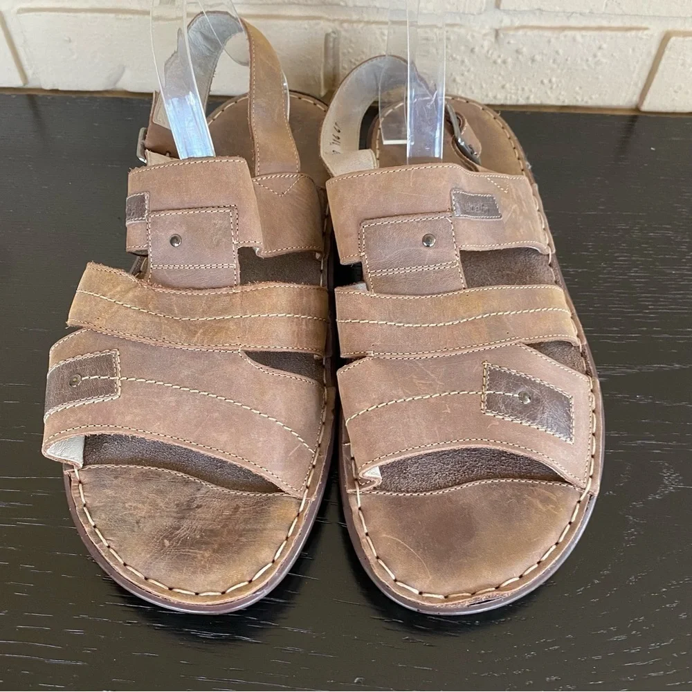 Marelbo Mens Leather Sandals Open Toe Fisherman Beach Comfort Size 47 US 13